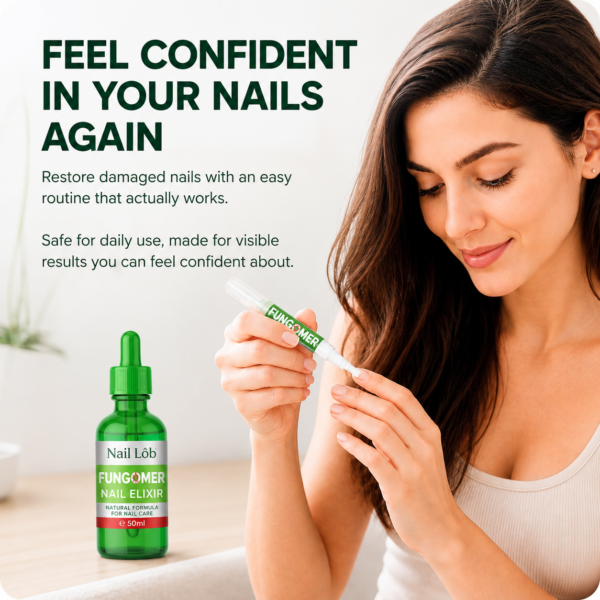 Nail Fungomer Lifestyle Image Nail Lab Premium Nail Care Serum for Fingers & Toes