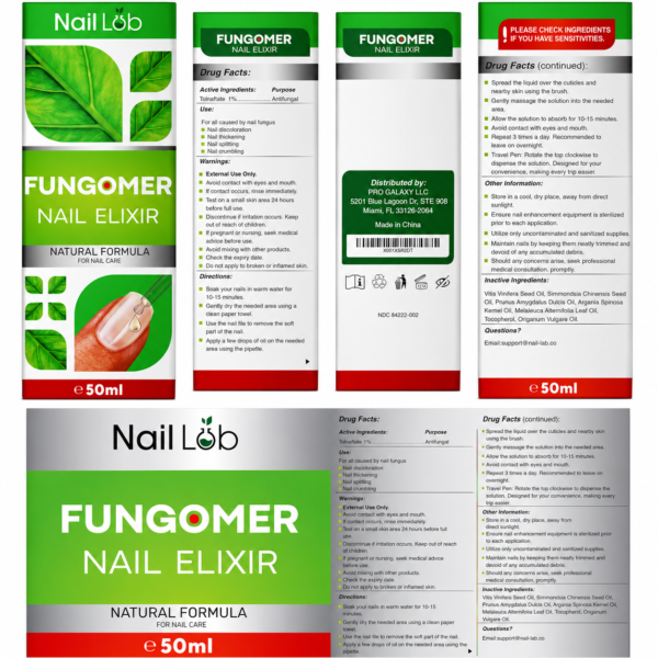 Nail Fungomer Product Box Nail Lab Premium Nail Care Serum for Fingers & Toes